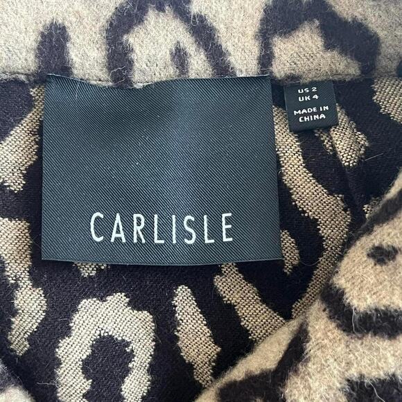 Carlisle Leopard Print Jacket Size 2 Wool Angora Blend Mob Wife - Picture 5 of 6